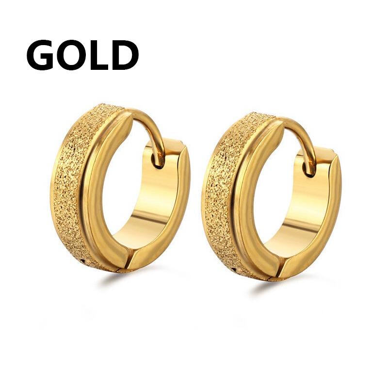 Boucles d'oreilles créoles punk en acier inoxydable givré design femmes hommes percées croix oreille zircon accessoires fête boucles d'oreilles pendantes