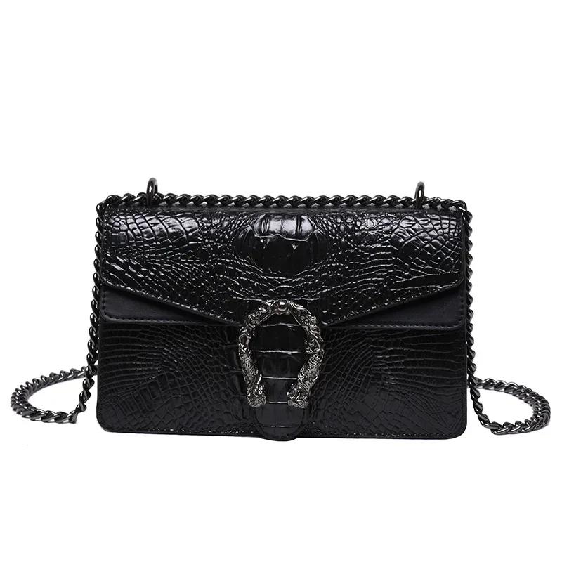 Luxury Handbags Crossbody Shoulder Bag for Women Snake Printed Leather Evening Clutch Chain Strap Purse
