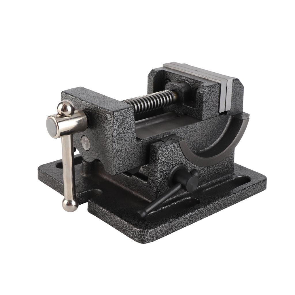Drill Press Vise Cast Iron Body Corrosion‑Resistant Hardware Accessory 3‑Inch Tiltable