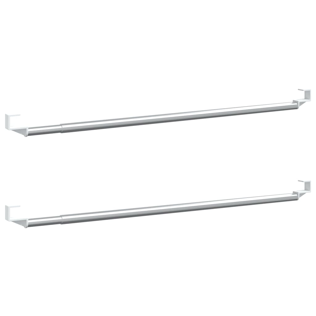 Curtain Rods 2 pcs White and Silver 40 60 cm Aluminum