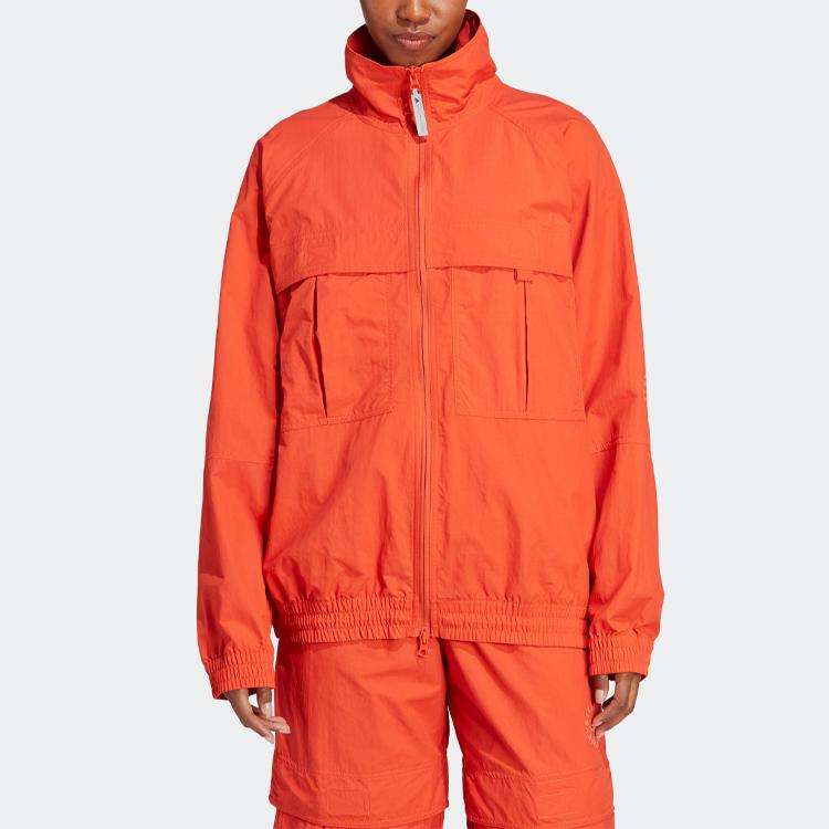 Adidas X Stella McCartney Solid Color Zip Collar Woven Jacket Women Jacket Bright-Chili-Red HS0035