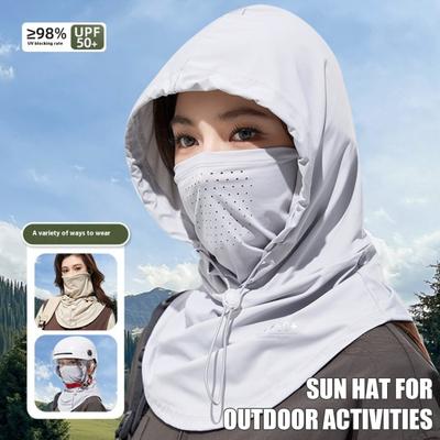 Sun Protection Face Guard Hat Neck Gaiter UPF 50+ Breathable Cooling Ice Silk Summer Outdoor Cycling Women Hood Bandana Scarf Face Shield