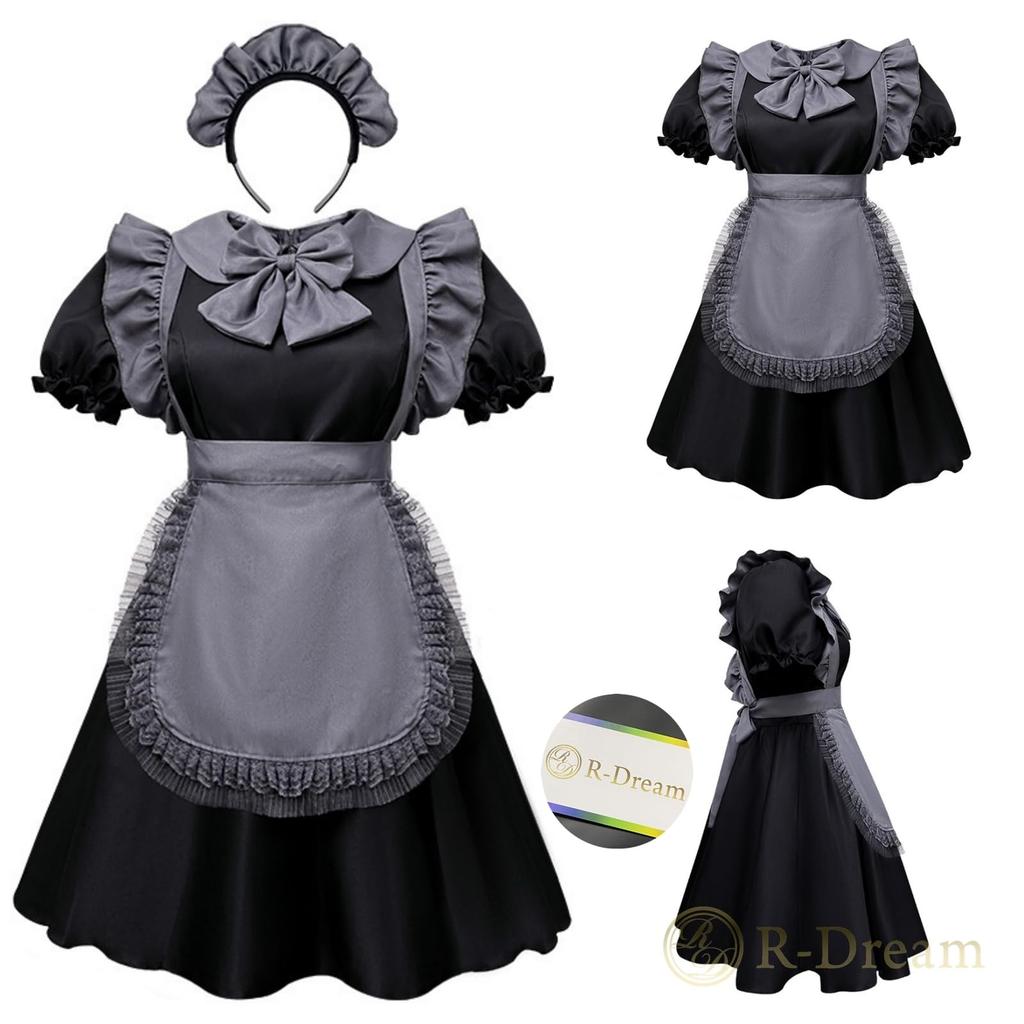 Maid Cosplay Halloween Costume for Jiangshi Gothic Lolita R-Dream Western-style Ghost/Zombie Costume, Gray, Adults, Women's, Cute, Gothic, Horror,