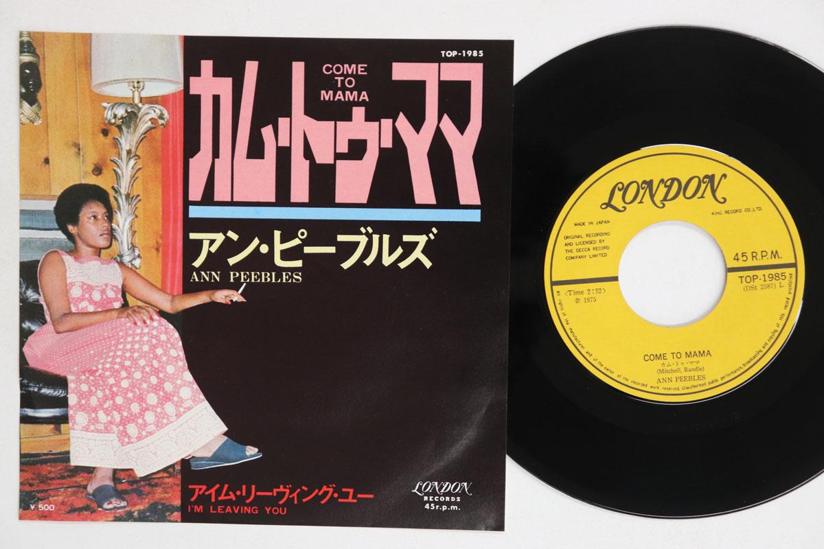 7-дюймовая пластинка ANN PEEBLES Come To Mama Im Leaving You TOP1985 KING Япония SoulFunk Б/у