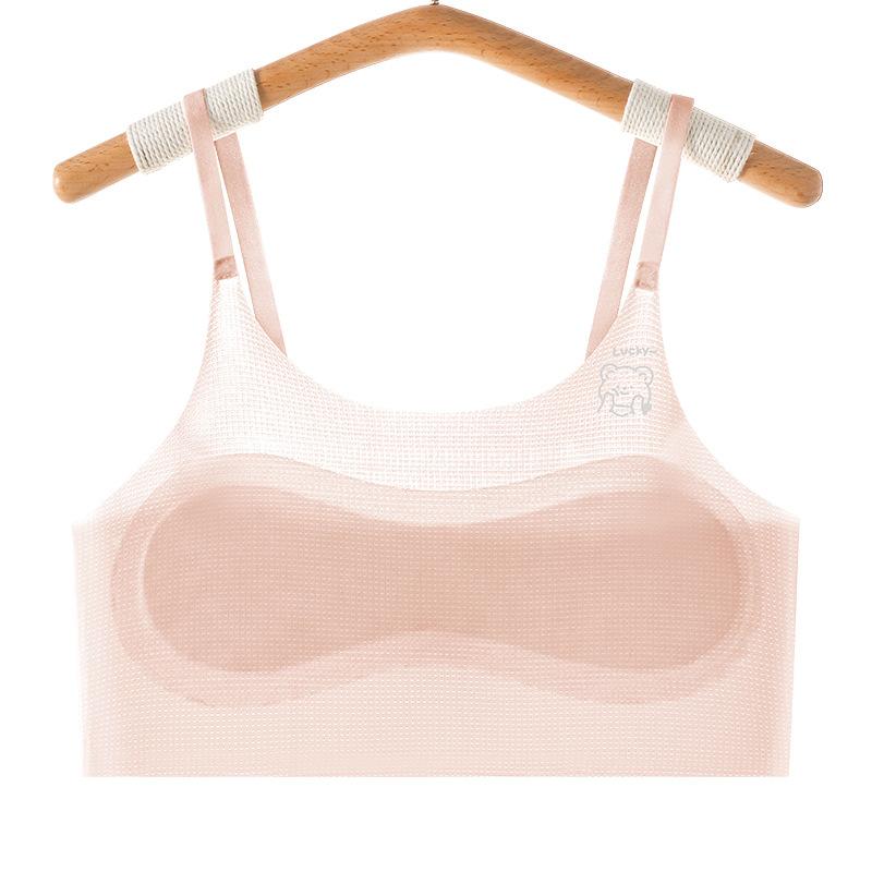 Teen Girls Youth Puberty Breathable Seamless Thin Ice Silk Camisole Bralette