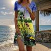 Women's Fashion Graceful Retro Floral Print  Print Summer Spring Short Sleeve O-Neck Casual Dresses