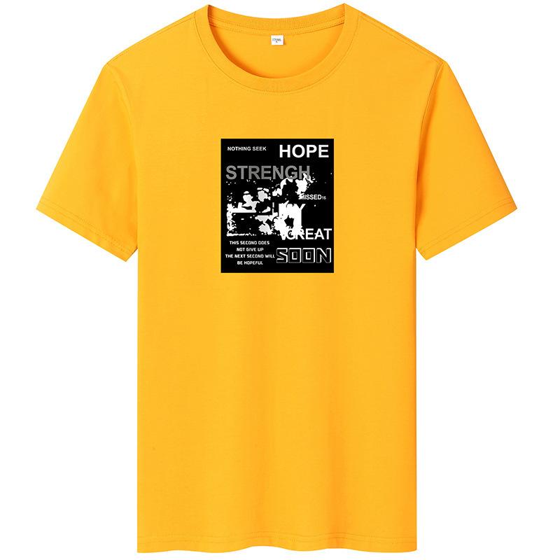 

Мужская футболка Hope с короткими рукавами и круглым вырезом, хлопковая футболка S-6XL 6XL жёлтый