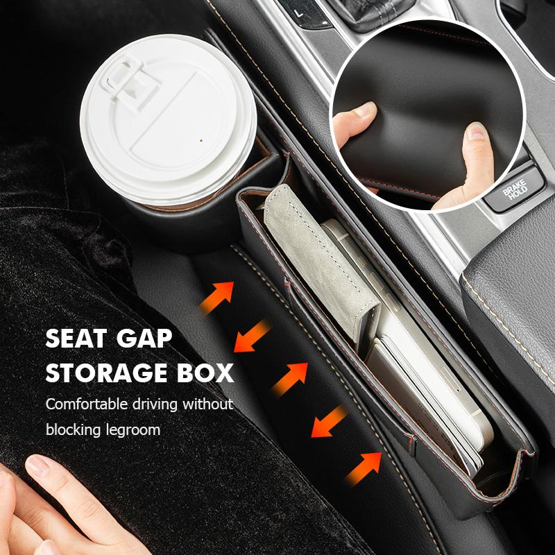 For KIA Leather Car Seat Crevice Storage Box Seat Slit Gap Organizer Bag K5 K2 Rio Optima Sportage Venga Sorento Stonic ForteZF8