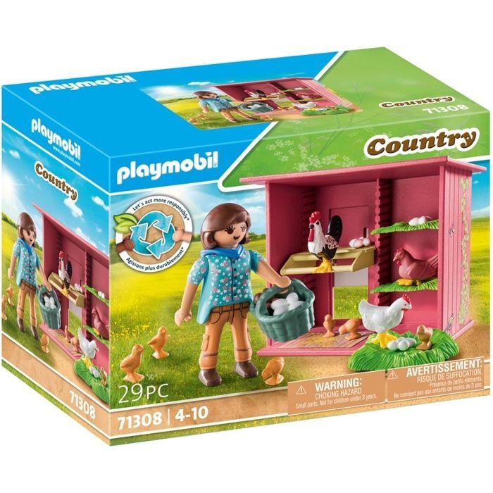 Jeux de construction - PLAYMOBIL - 71308 - Agricultrice - Poulailler - Multicolore