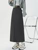 Women's High-Waist Woolen Midi Skirt - Slimming Bodycon with Slit for Autumn/Winter