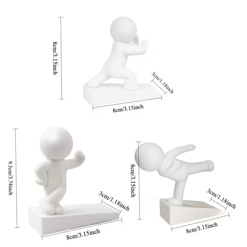 Cartoon Door Stopper Non-slip Silicone Doorstop No Drilling Anti-collision Buffer for Kids Room Home Office Decoration