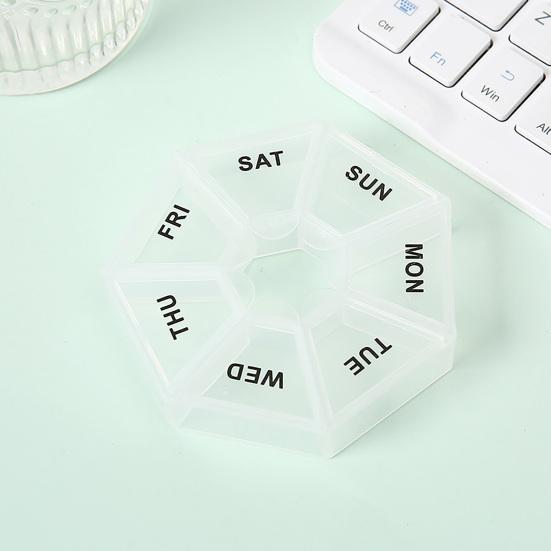 Weekly Pill Organizer with 7 Compartments Portable Travel Pill Case Once Daily Medication Dispenser Capsule Pill Management Storage Box