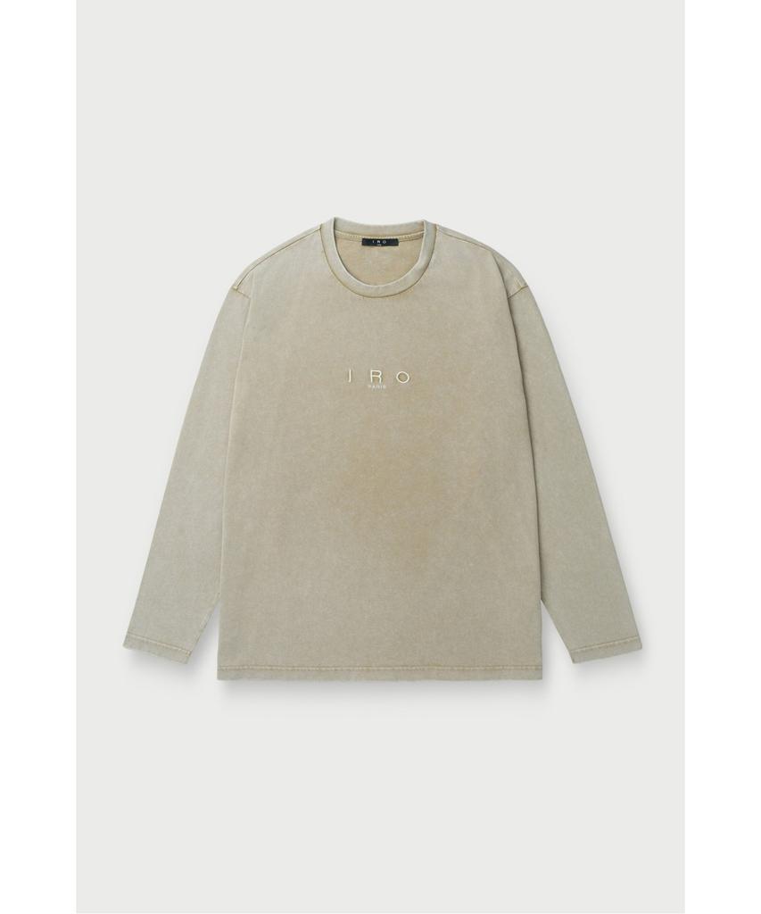 IRO Caris Pigment Washed Logo Long Sleeve T-Shirt Irtas26027Bex