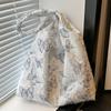 Lace Butterfly Canvas Bag Women's 2025 New Trendy Korean Version Literary Tote Bag Student Class Large Capacity Bag