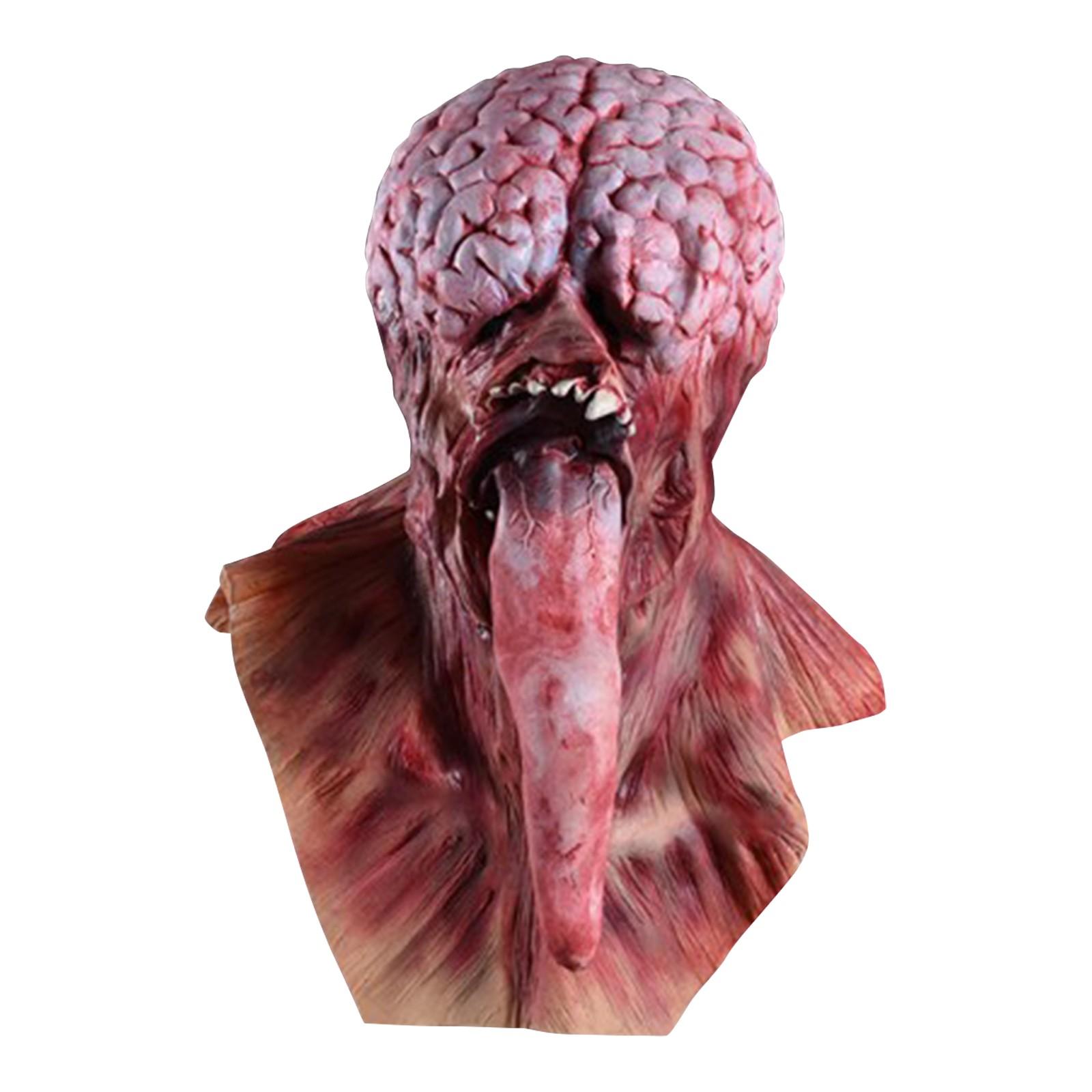 

Маска-розыгрыш, Ужасающий костюм маски с высунутым языком, Реквизит для вечеринки, косплея, маскарада One Size белый