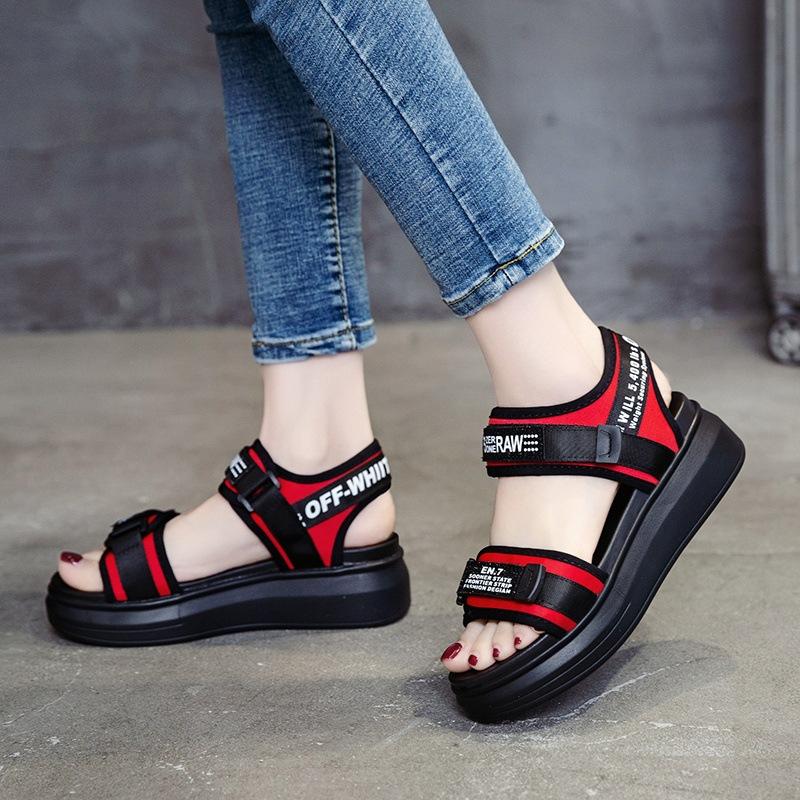 Summer beach shoes summer new women's sports style sandals student platform women's shoes