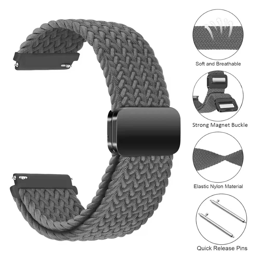 22mm Magnetic Strap for Xiaomi Watch Color 2/S4 Braided Band for Mi Watch 2 pro/S3 S2 46mm S1 Pro Active Nylon Bracelets Correa