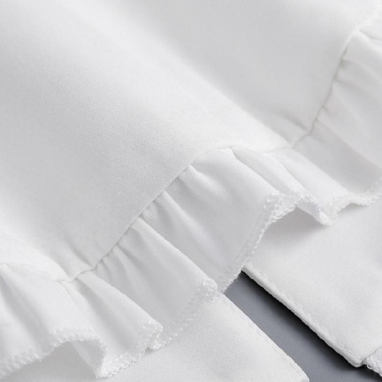 Women's Elegant Turn Down False Collar with Ruffled Trim Decorative Shawl Wrap Scarf Capelet for Dresses Blouse Top