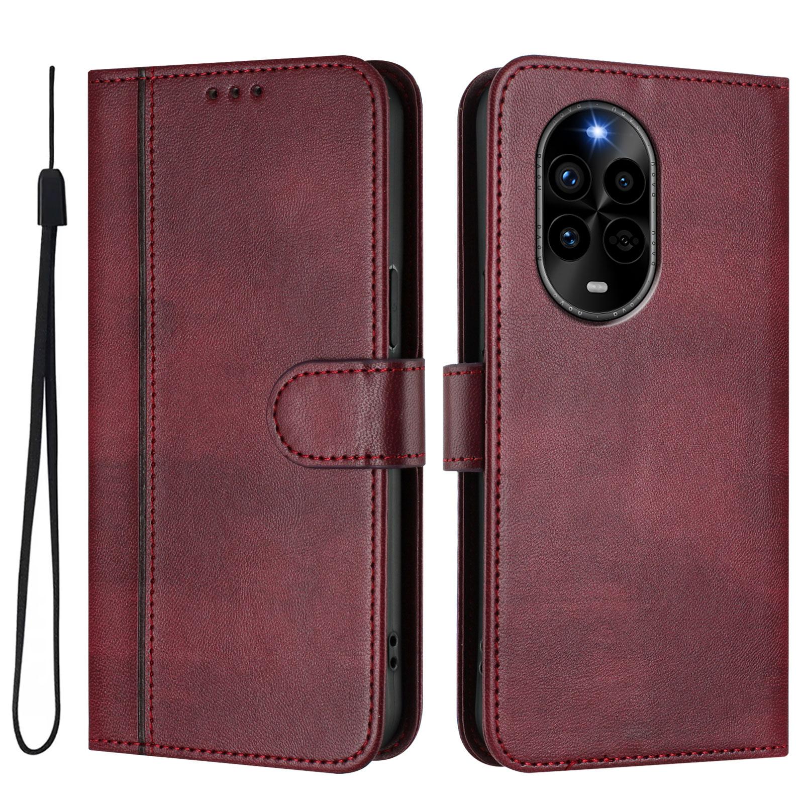 

Роскошный простой кожаный чехол для Huawei Nova 13 Pro/Nova 11/Nova 12S/Nova 12i/Nova 13i с отделениями для карт, магнитной подставкой, противоударным откидным чехлом Huawei Nova 13 5G China вино красного