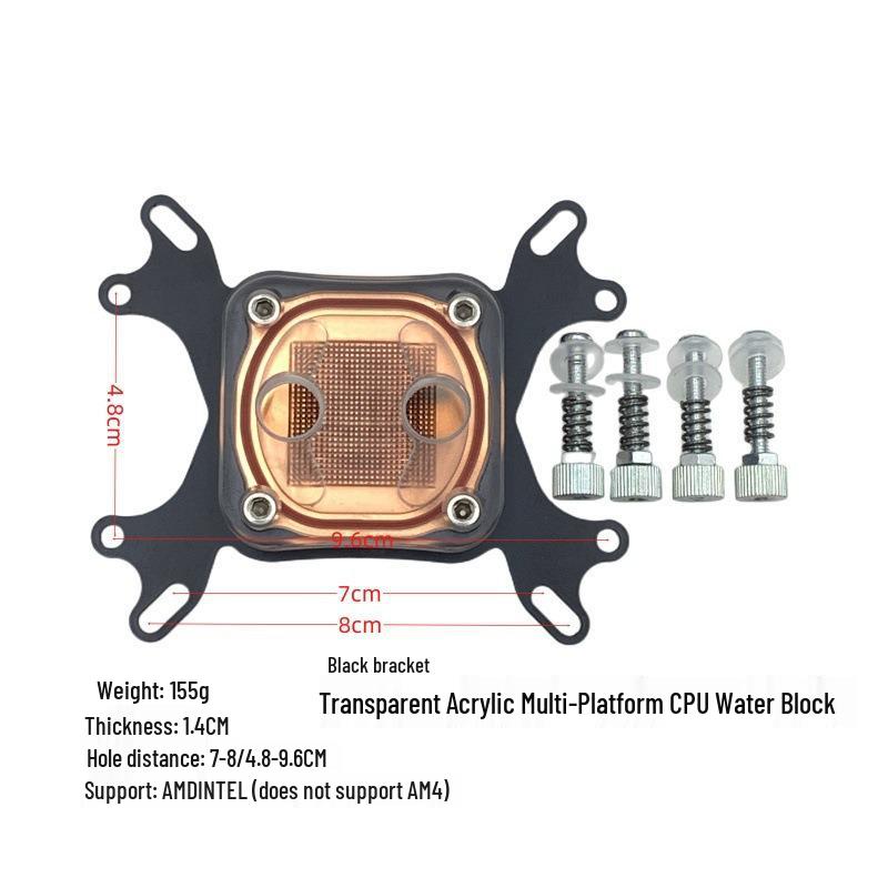 Universeller CPU-Wasserkühlblock für AMD/Intel - 9-mm-Schlauchanschlüsse