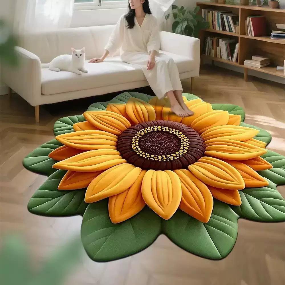 Tappetino 3D Floreale in Fanghi Diatomacei - Assorbente, Resistente all'Usura, Facile da Pulire per Camera da Letto, Soggiorno e Divano.