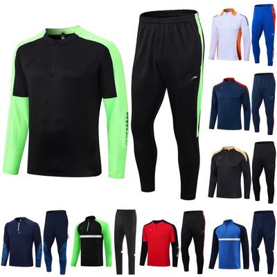 Half Zipper Winter Long Sleeve Trousers Suit Training Club Basic Football Jersey Long Zipper