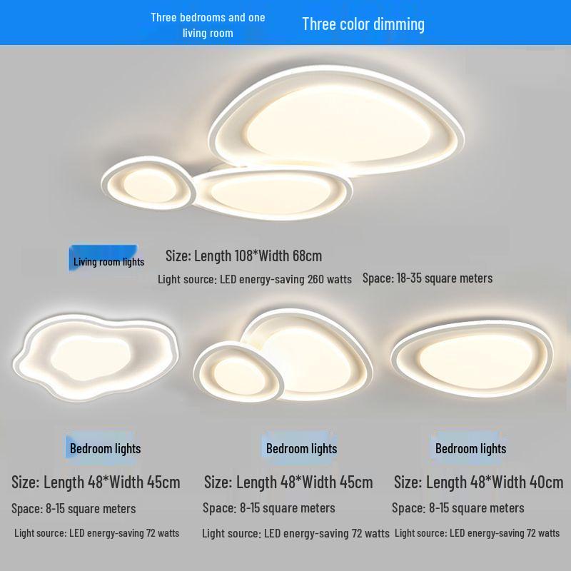 Pebble Hall Eye-Protecting Ceiling Light - Cream Style, Warm Lighting for Living Room