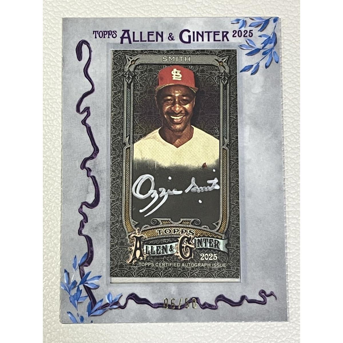 Used [On Card/Limited to 50 pieces] MLB 2025 TOPPS ALLEN & GINTER X OZZIE SMITH Silver Ink Autograph Card