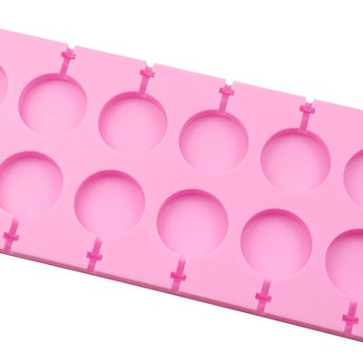 12 Holes Lollipop Mould Silicone Pop Mold DIY Lollipop Chocolate Cookie Candy Maker Tray Mold Party Children Cake Accessories