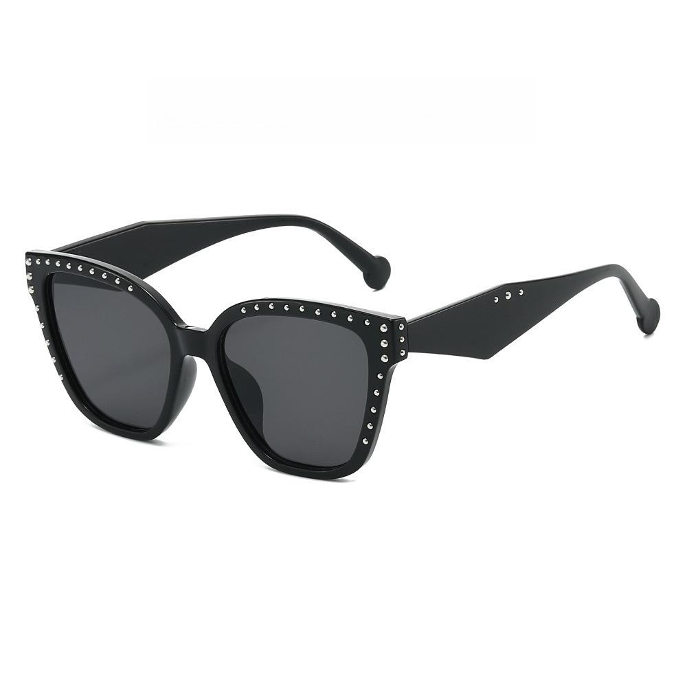 Retro Fashion Diamond-Studded Sunglasses Trendy Square-Frame Street Style Sun Glasses Unisex UV400 Outdoor UV-Protective Shades