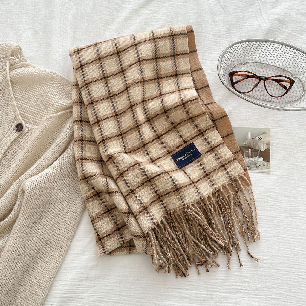 Plaid Striped Tassel Scarf for Men In Winter High End and Versatile  Fashionable Birthday Gift for Male and Female Students.