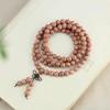 Little Red Book Style Blood Cypress Multi-Strand Bracelet: 108 Bead Buddhist Prayer Beads, Retro Versatile Wenwan Jewelry.
