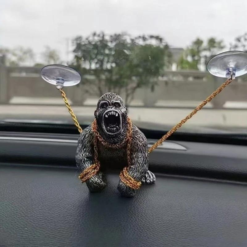 Gorilla Car Dashboard Decor - Aggressive Roaring Design Car Interior Accessory for Auto Desk, Aquarium Home Decoration