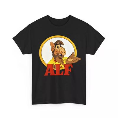 Alf Schweres Baumwoll-T-Shirt, 80er-Jahre Cartoon