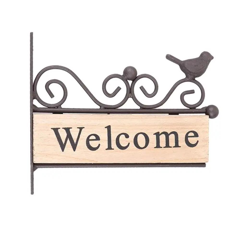 Rural Style Welcome Sign Board Iron Art Welcome Wall Hanging Decor  Home Living Room