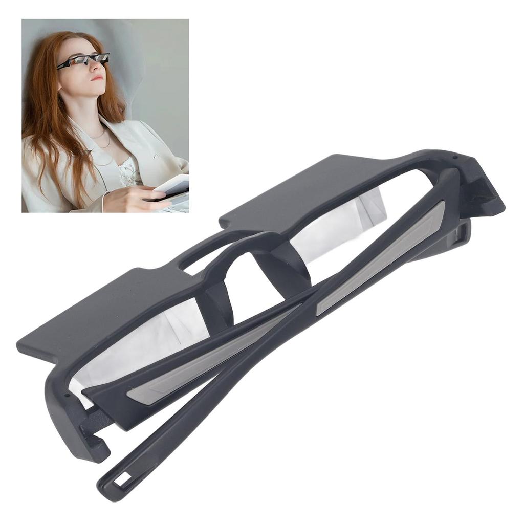 Lazy Prism Glasses for Reading and Watching TV While Lying Lightweight ABS Frame and Clear Optical Unisex Horizontal for Bed Travel [Asixxsix]