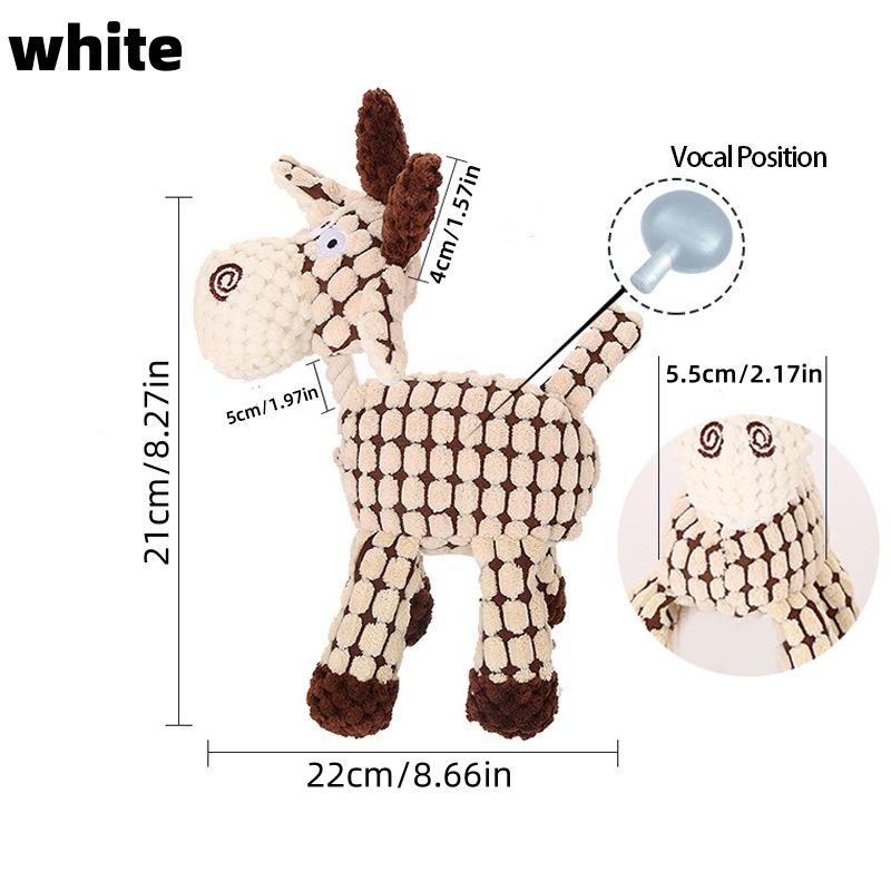 Neues dreifarbiges optionales Hundebiss-Geräuschspielzeug Lustel Esel Bissfest Zähne schleifen Keine Wunde Nase Haustier Plüschspielzeug