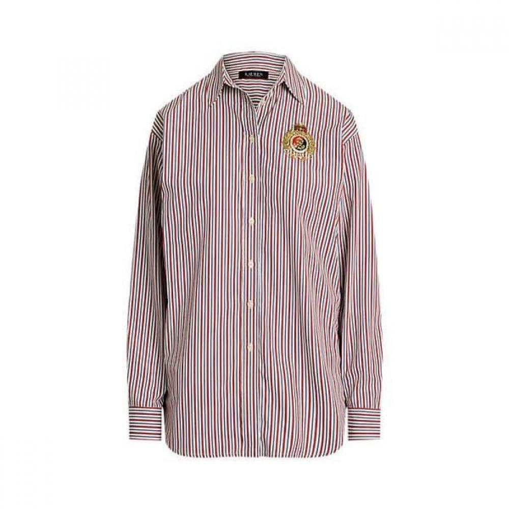 Camisa de tela a rayas de corte relajado de Lauren Ralph Lauren Wmlrshts6820450410 