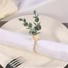 6Pcs Simple Napkin Holder Artificial Green Leaf Napkin Rings for Parties Dinner Wedding Banquets Table Decoration
