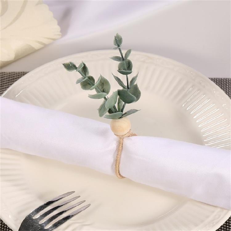 6Pcs Simple Napkin Holder Artificial Green Leaf Napkin Rings for Parties Dinner Wedding Banquets Table Decoration