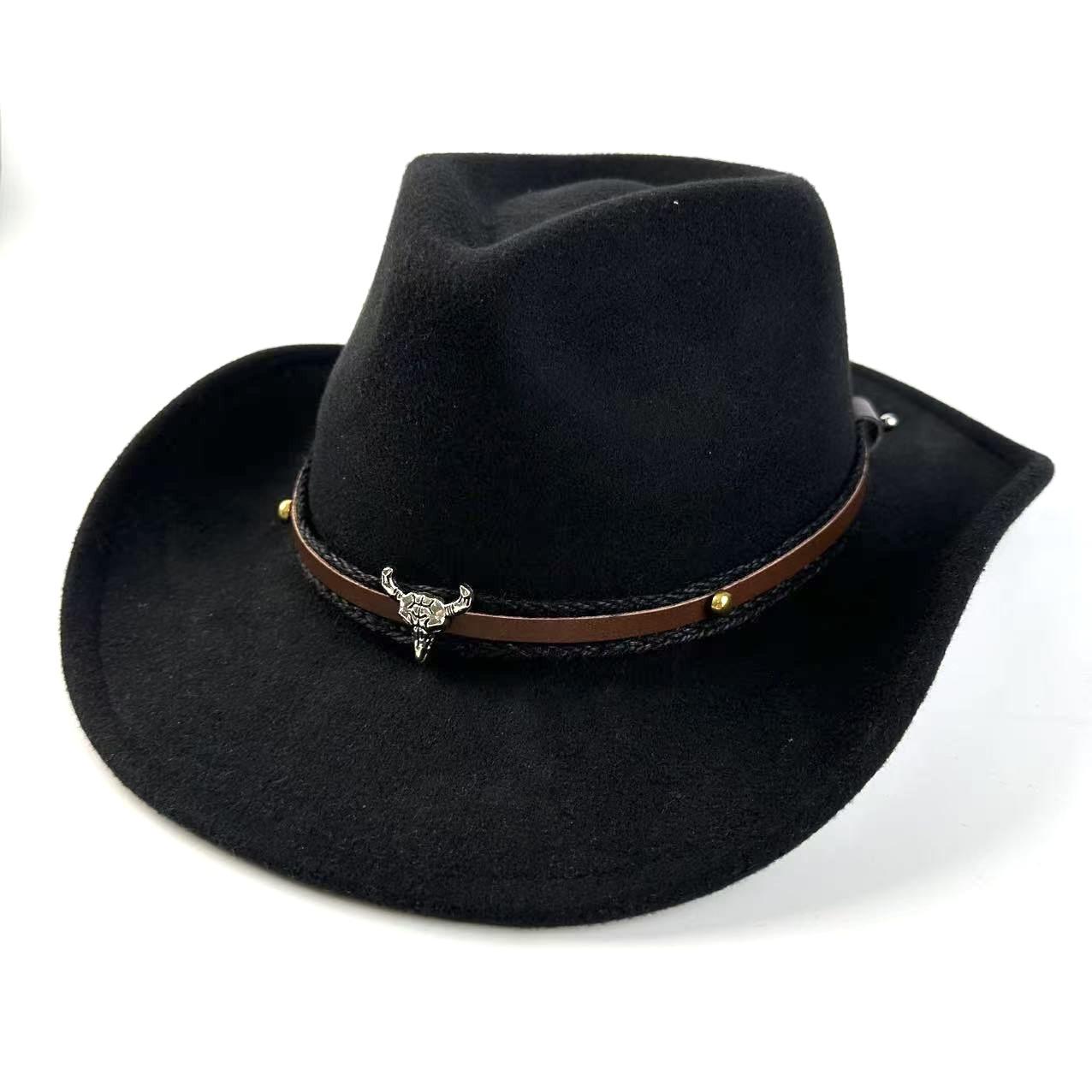 

Thousand Birds Double-Sided Top Hat Season Warm British Jazz Hat Personality Performance Cowboy Hat 56-58cm