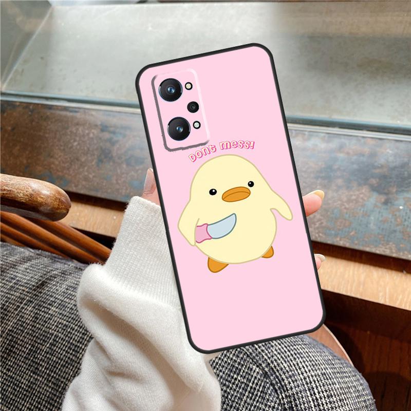 Cartoon Duck Knife Case For Realme 12 Pro Plus 11 13 14 C63 C61 C55 C51 C53 C25 C65 C67 C71 C75 GT6 GT7 15 Pro