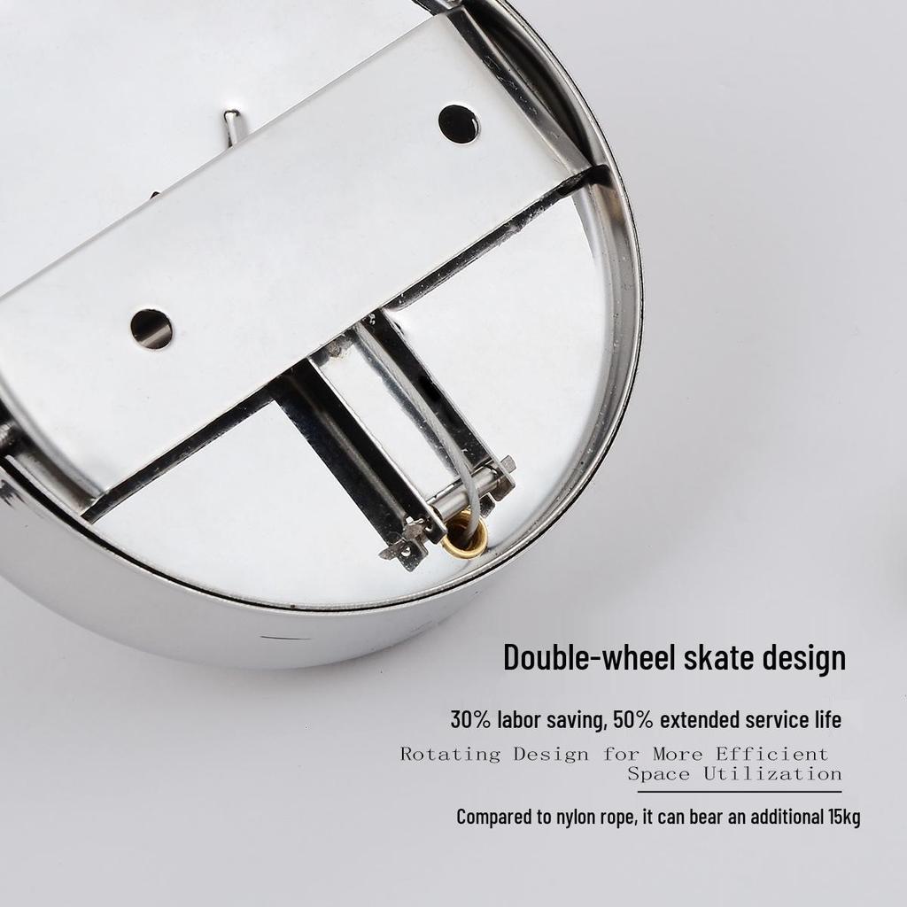 304 Stainless Steel Retractable Clothesline - No-Drill, Invisible Wall Mount, Indoor Nylon Drying Rope