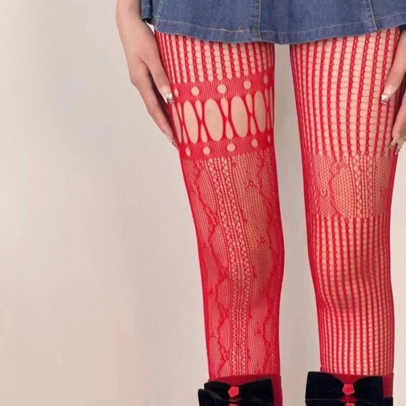Aushöhlen Netzspitze Netzstrümpfe Strumpfhose Lolita Japanischer Stil Damen Frühling Sommer Neues Design Druck Uniform Sexy Strumpfhose