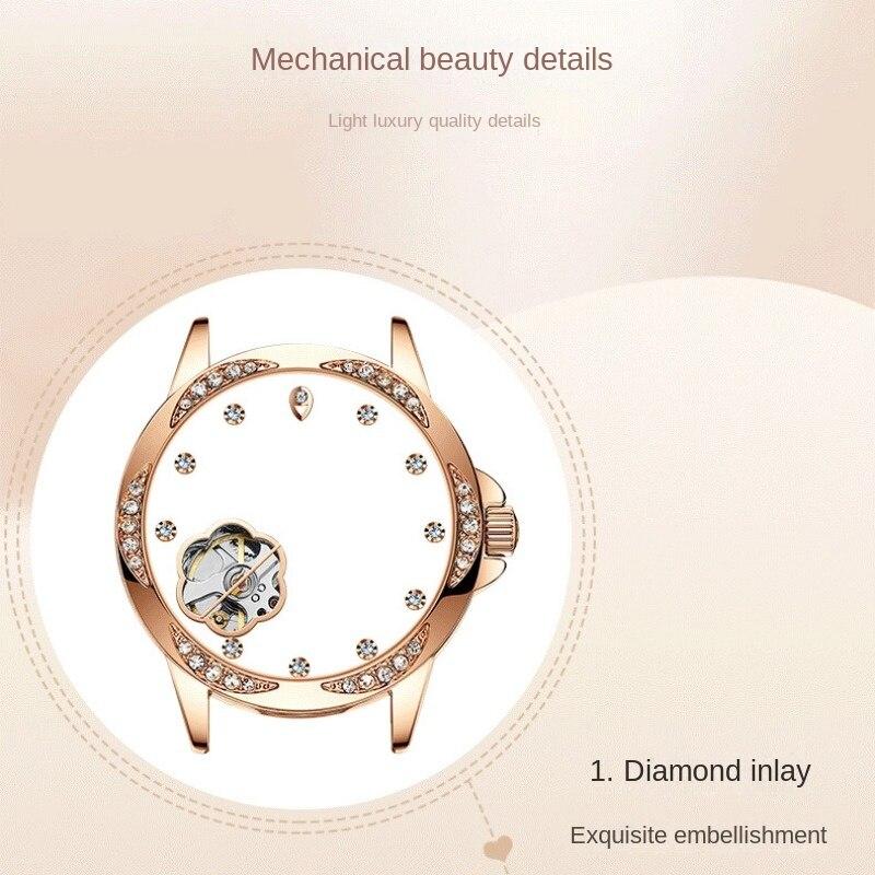 AILANG Neue Damenuhr Automatische mechanische Uhr Modeuhr Damenuhr Gürtel Wasserdicht