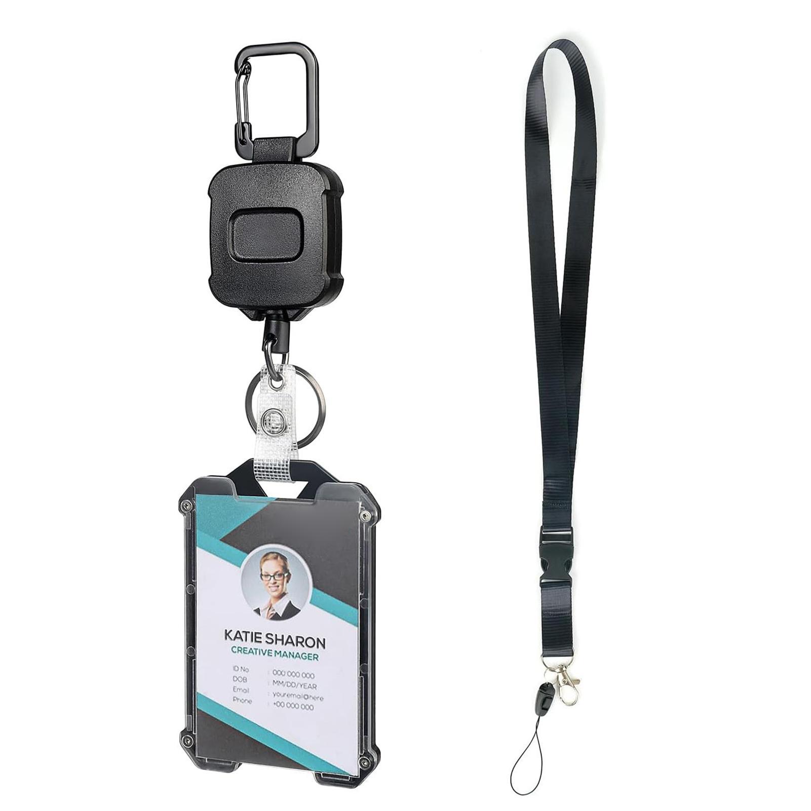 

1/2 шт. Выдвижные держатели для бейджей, брелок, ремешок для удостоверения личности, ремешок из стальной выдвижной веревки, многофункциональный уличный держатель для карт