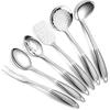 Berglander Stainless Steel Kitchen Utensils Set 6 Pcs, Cooking Utensil Sets, Kitchen Gadgets Essentials Include Metal Spatula Set, Skimmer, Ladle,