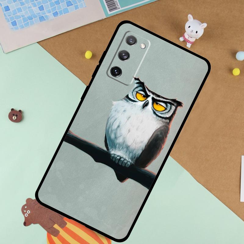 Cute Owl Cartoon Soft Case For Samsung Galaxy S25 Ultra S9 S10 S20 S22 S21 Plus S23 FE S24 Ultra Funda Cover