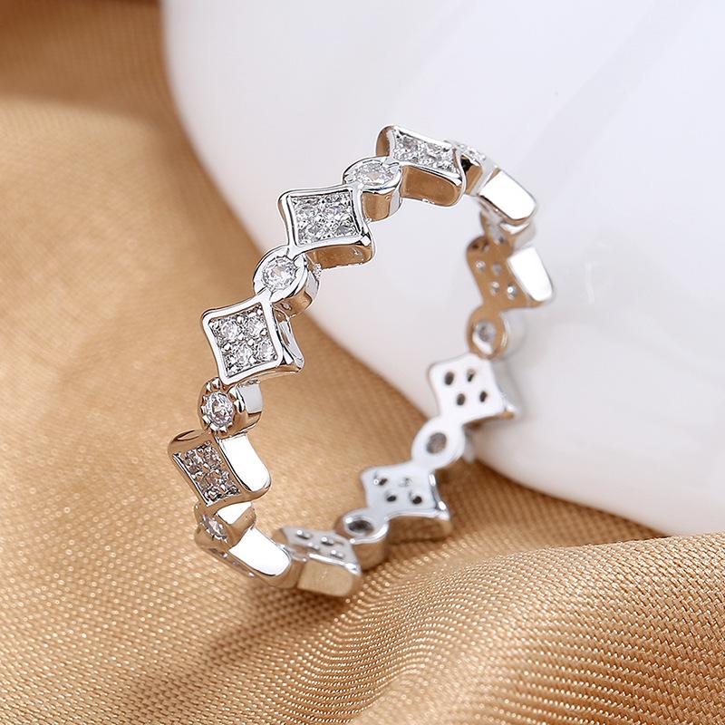 

Классическое кольцо Lindon из медного сплава с цирконием, женские ювелирные изделия, свадебный подарок для вечеринки 8 серебряный