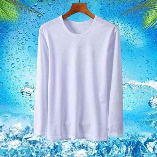 T-shirt da Uomo a Maniche Lunghe in Rete Traspirante Rinfrescante Vestibilità Larga Estiva T-shirt Protezione Solare per Sport Vacanza Strada